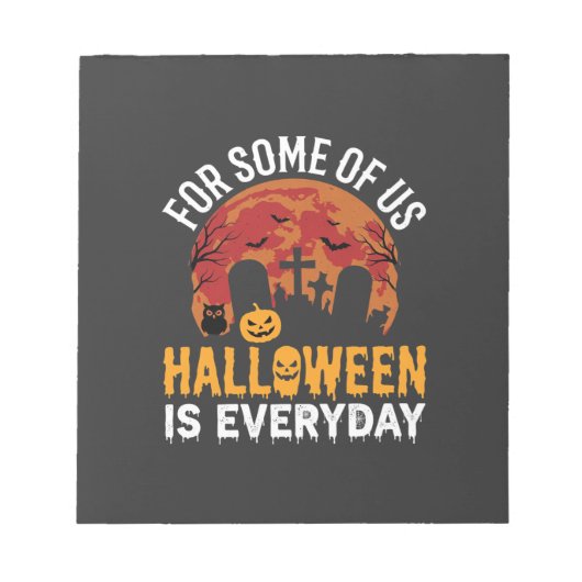 ハロウィンは毎日 スプーキー 墓地 月 ノートパッド (正面)