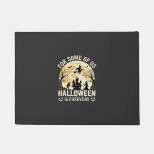 ハロウィンは毎日 ハロウィン おばけ 月 魔法使い シルエット ドアマット