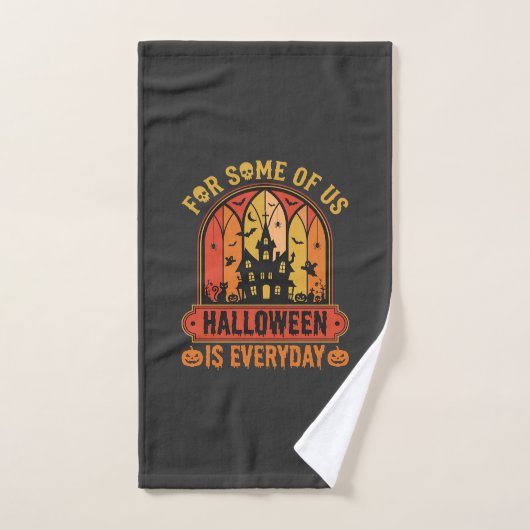 ハロウィンは毎日 幽霊屋敷 レトロ ハンドタオル (ハンドタオル)