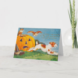 ハロウィンは犬を驚かしました カード