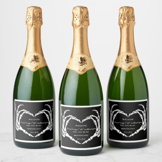 ハロウィンは私の花嫁のプロポーザルのカードになる スパークリングワインラベル (ボトル)