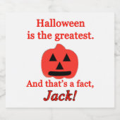 ハロウィンは素晴らし スパークリングワインラベル (シングルラベル)