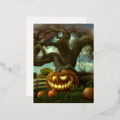 ハロウィンは10祝月31日の休日だ 箔シーズンポストカード (正面/裏面)