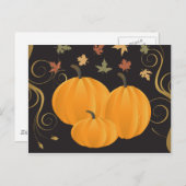 ハロウィンまたは感謝祭の秋および秋プロダクト シーズンポストカード (正面/裏面)