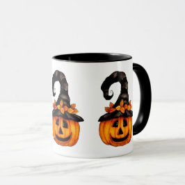 ハロウィンまたは秋のハロウィーンのカボチャのちょうちんのマグ マグカップ