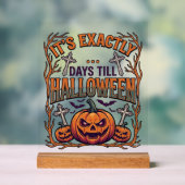 ハロウィンまであと何日 ジャックランタン コウモリ_1 アクリルサイン (ニュートラル)