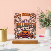 ハロウィンまであと何日 ジャックランタン コウモリ_1 アクリルサイン (ウェディング)