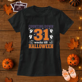 ハロウィンまでのカウントダウンマタニティー Tシャツ