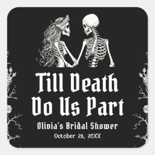 ハロウィンまで死が私たちを別つまで ブライダルシャワー スクエアシール