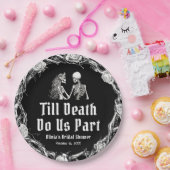 ハロウィンまで死が私たちを別つ ブライダルシャワー ペーパープレート (パーティー)