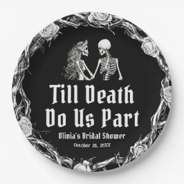ハロウィンまで死が私たちを別つ ブライダルシャワー ペーパープレート