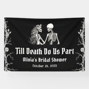 ハロウィンまで死が私たちを別つ ブライダルシャワー 横断幕