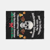 ハロウィンも感謝祭もクリスマスも私のもの フリースブランケット (正面(横))
