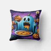 ハロウィンよくはしゃぐの祭事を楽しむ幽霊 クッション (裏面)