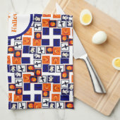 ハロウィンよくはしゃぐをテーマにしたパターン キッチンタオル (四つ折り)