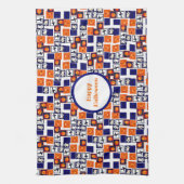 ハロウィンよくはしゃぐをテーマにしたパターン キッチンタオル (縦)