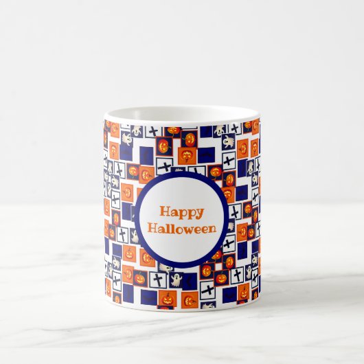 ハロウィンよくはしゃぐをテーマにしたパターン コーヒーマグカップ (中央)