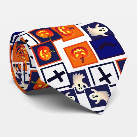 ハロウィンよくはしゃぐをテーマにしたパターン ネクタイ (ロール)