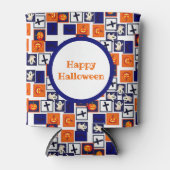 ハロウィンよくはしゃぐをテーマにしたパターン 缶クーラー (正面)