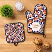 ハロウィンよくはしゃぐをテーマにしたパターン 鍋つかみ&鍋敷きセット (トップダウン)