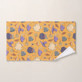 ハロウィンよくはしゃぐ幽霊と魔女のパターン バスタオルセット (ハンドタオル)