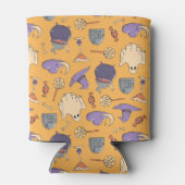 ハロウィンよくはしゃぐ幽霊と魔女のパターン 缶クーラー (裏面)