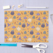 ハロウィンよくはしゃぐ幽霊と魔女のパターン 薄葉紙 (クラフト)