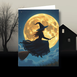 ハロウィンをお祝いします 魔女 カード