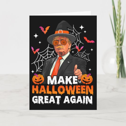 ハロウィンをもう一度偉大に ゆかいなトランプ スプーキーシーズン カード (正面)