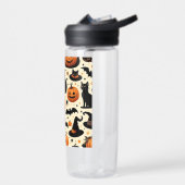 ハロウィンをテーマにした黒猫とカボチャ柄 ウォーターボトル (左面)