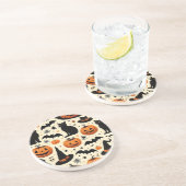 ハロウィンをテーマにした黒猫とカボチャ柄 コースター (側面)