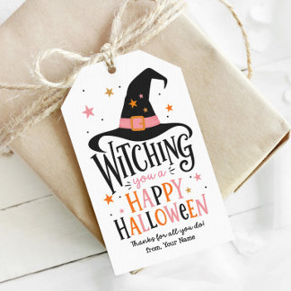 ハロウィンをハッピーに!かわいい魔女 ギフトタグ