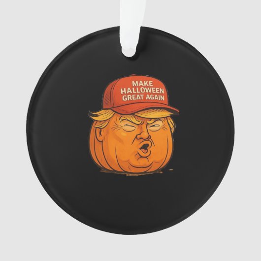 ハロウィンを再び偉大なものに – 楽しいトランプキンスローガン オーナメント (正面)