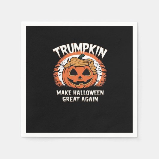 ハロウィンを再び偉大なものに Trumpkin 面白いデザイン スタンダードカクテルナプキン (正面)