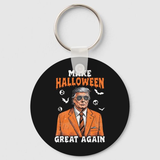 ハロウィンを再び偉大なドナルド・トランプ怖い海 キーホルダー (正面)