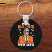 ハロウィンを再び偉大なドナルド・トランプ怖い海 キーホルダー (正面)