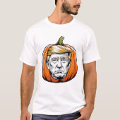 ハロウィンを再素晴らし作する：トランプのカボチャ Tシャツ (正面)