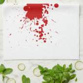 ハロウィンを出血させる血の（ばちゃばちゃ）跳ねるの血の傷 キッチンタオル (折り畳み)