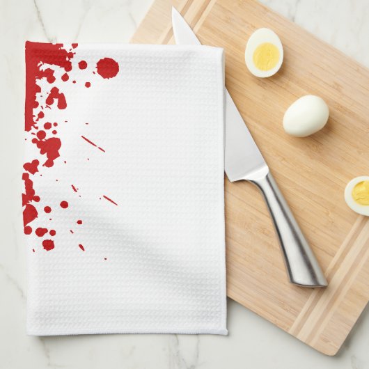 ハロウィンを出血させる血の（ばちゃばちゃ）跳ねるの血の傷 キッチンタオル (四つ折り)