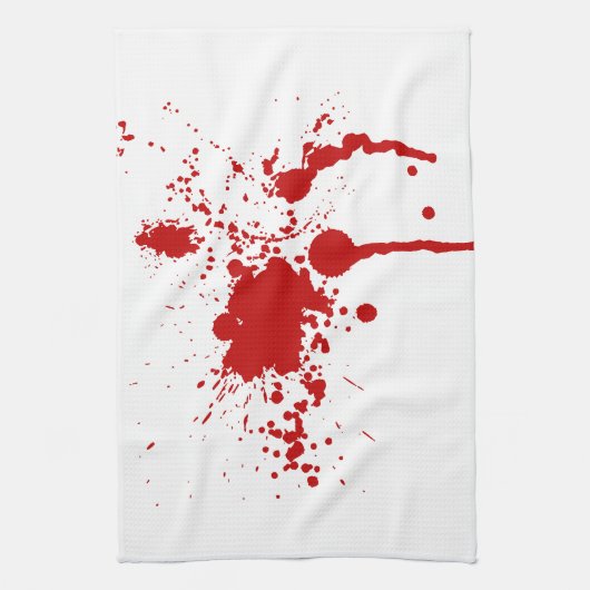 ハロウィンを出血させる血の（ばちゃばちゃ）跳ねるの血の傷 キッチンタオル (縦)