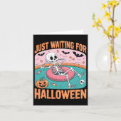 ハロウィンを待ちわびるスケルトンの夏 カード (黄色い花)