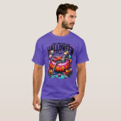 ハロウィンを待ちわびる女性 スケルトン スプーキー Tシャツ (正面フル)