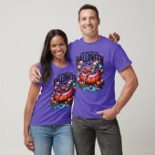 ハロウィンを待ちわびる女性 スケルトン スプーキー Tシャツ (ユニセックス)