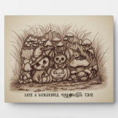 ハロウィンを待つかわいい動物たち フォトプラーク (正面)