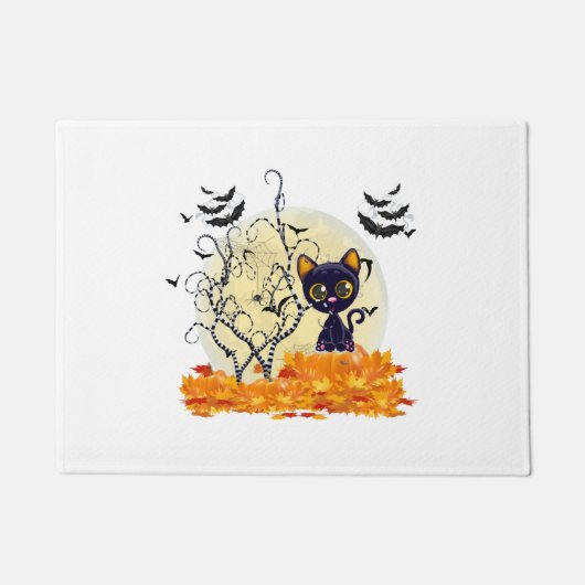 ハロウィンを待つかわいい猫|過去記事 ドアマット (正面)