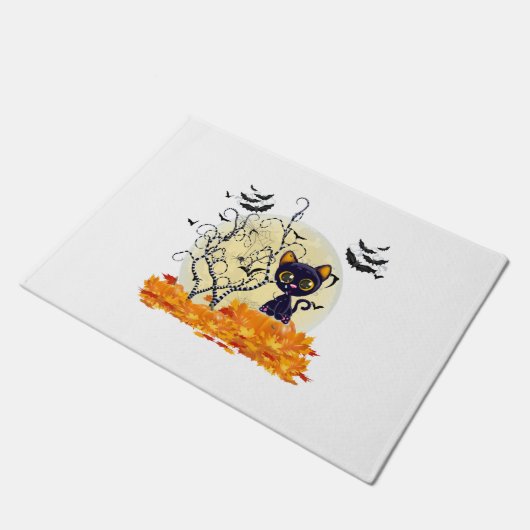 ハロウィンを待つかわいい猫|過去記事 ドアマット (アングル)