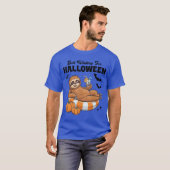 ハロウィンを待つだけ かわいい怠け者スロース ハロウィン Tシャツ (正面フル)