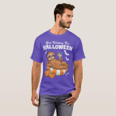 ハロウィンを待つだけ かわいい怠け者ハロウィン Tシャツ (正面フル)