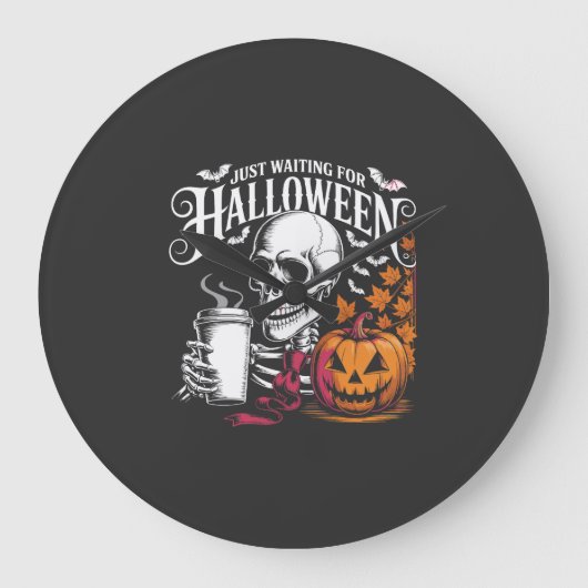 ハロウィンを待つだけ ラージ壁時計 (正面)