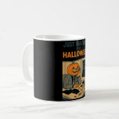 ハロウィンを待つカボチャ頭のOL コーヒーマグカップ (正面左)